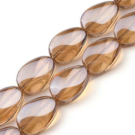 Transparent Electroplate Glass Beads Strands EGLA-C001-PL02-1