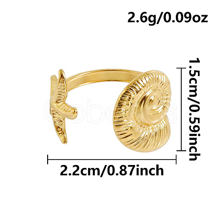 Ocean Animals 304 Stainless Steel Cuff Open Rings OU3325-17-1