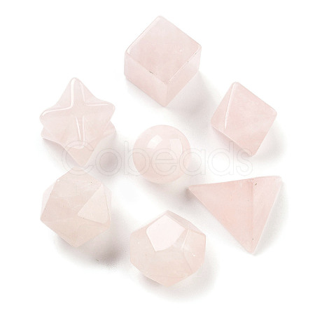 7Pcs Natural Rose Quartz Beads G-H007-05F-1