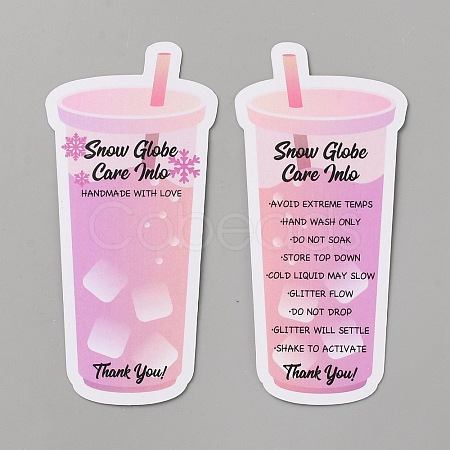 Paper Ice Cup Care Instructions Card AJEW-WH0077-013-1