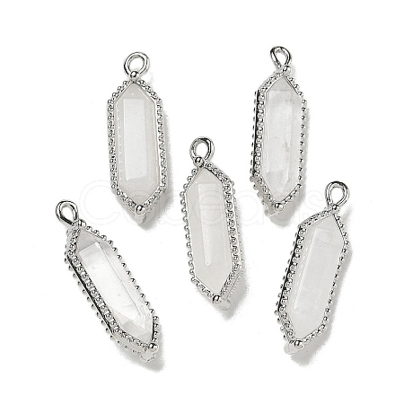 Natural Quartz Crystal Faceted Double Terminal Pointed Pendants G-G181-05P-04-1