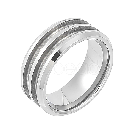 1Pc Tungsten Steel Grooved Finger Ring Settings RJEW-UN0002-93B-1
