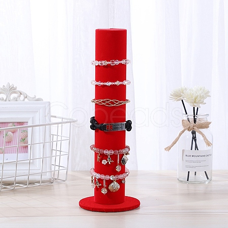 Velvet Vertical Tower Jewelry Bracelet Display Stand ODIS-F006-01D-1