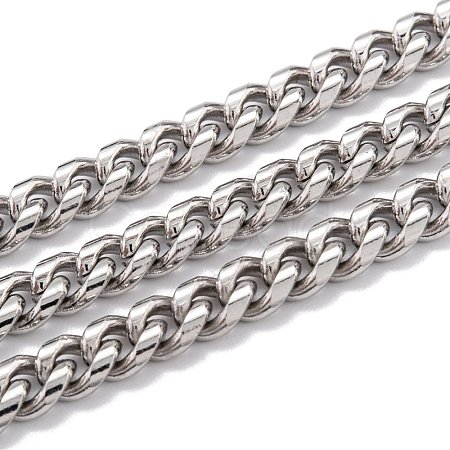 Tarnish Resistant 304 Stainless Steel Cuban Link Chain STAS-B019-02A-P-1