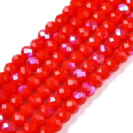 Electroplate Opaque Solid Color Glass Beads Strands EGLA-A044-P2mm-L22-1