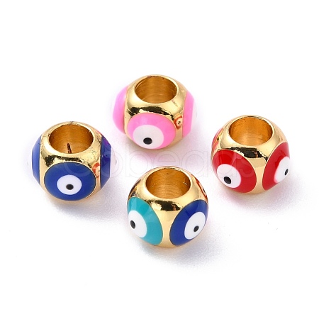 Golden Brass European Beads KK-A155-28G-1