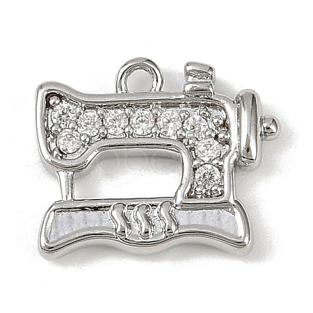 Brass Micro Pave Clear Cubic Zirconia Pendants KK-L238-20P-1
