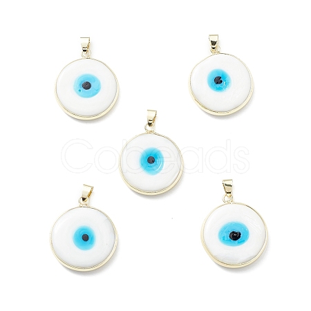 Handmade Evil Eye Lampwork Pendants LAMP-F031-03G-03-1