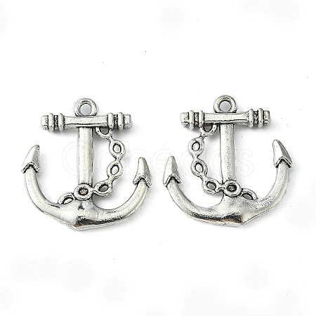 Tibetan Style Alloy Anchor Pendants X-TIBEP-839-AS-NR-1