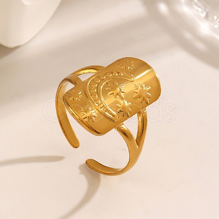 304 Stainless Steel Open Cuff Rings LS-RJEW-M072-04G-1