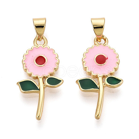 Brass Enamel Pendants KK-N265-08G-1