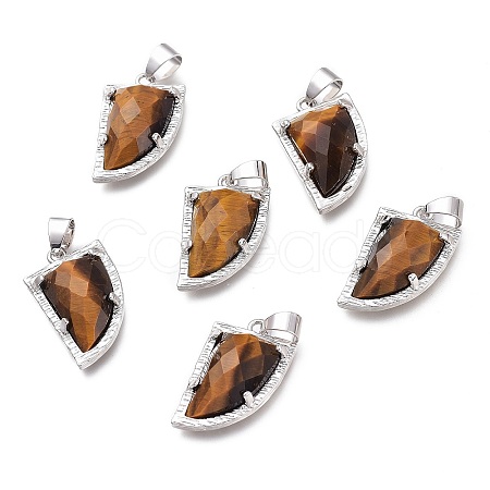 Natural Tiger Eye Pendants G-O176E-08P-1