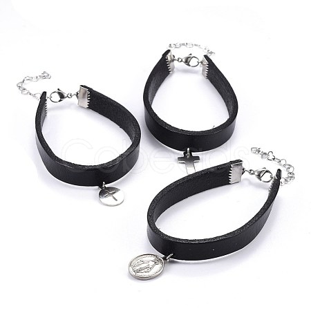 Cowhide Leather Cord Bracelets BJEW-JB04252-1