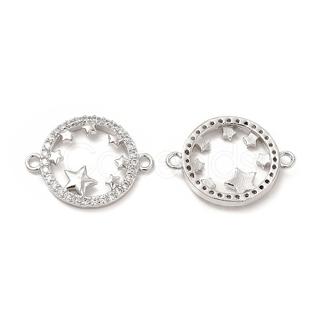 Brass Micro Pave Cubic Zirconia Links KK-E068-VB355-1