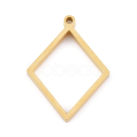 304 Stainless Steel Open Back Bezel Pendants STAS-K208-08G-1