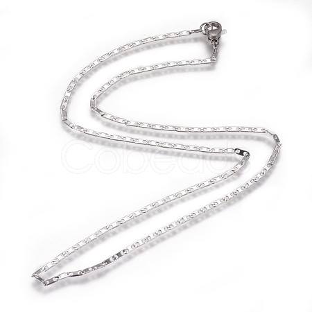 Non-Tarnish 304 Stainless Steel Mariner Link Chain Necklaces NJEW-F261-11P-1