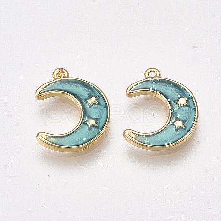 Brass Enamel Charms KK-T038-531G-1