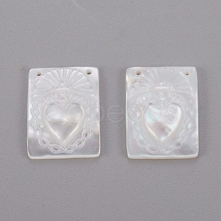 Natural White Shell Mother of Pearl Shell Pendants SHEL-K004-04-1