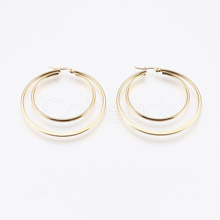 201 Stainless Steel Hoop Earrings EJEW-I213-B-01G-1