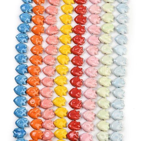 Handmade Porcelain Beads Strands PORC-C007-01-1