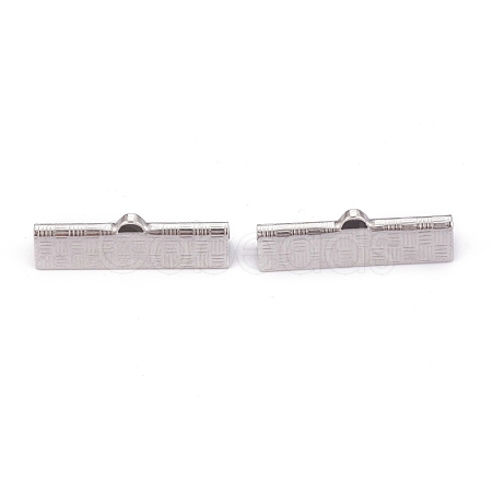 Tarnish Resistant 304 Stainless Steel Ribbon Crimp Ends STAS-P249-29A-P-1