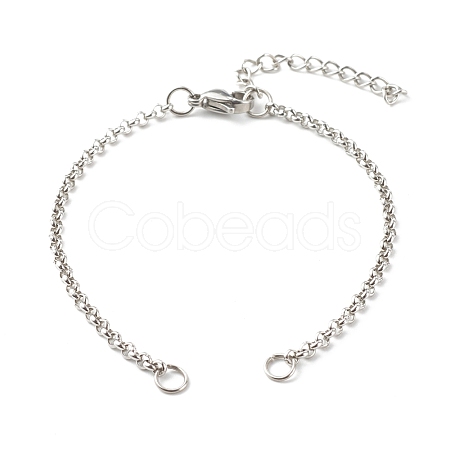 Tarnish Resistant 304 Stainless Steel Chain Bracelet Makings AJEW-JB00994-1