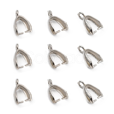Grade AA Brass Ice Pick Pinch Bails for Pendant Making X-KK-M008-b-06P-NR-1