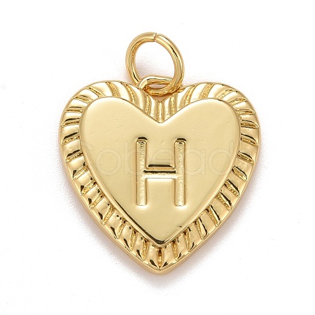 Rack Plating Real 18K Gold Plated Brass Pendants KK-E260-01G-H-1