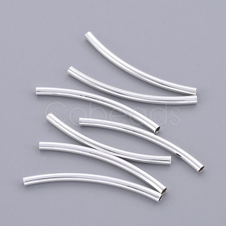 Brass Curved Tube Beads EC0582x30mm-S-1