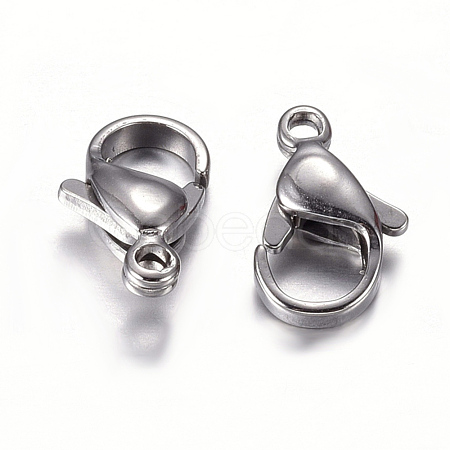 304 Stainless Steel Lobster Claw Clasps X-STAS-G035-B-1