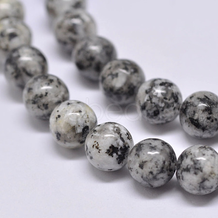 Natural Sesame Jasper/Kiwi Jasper Beads Strands X-G-F351-8mm-1