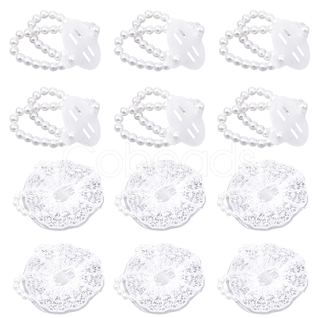 12Pcs 2 Styles Plastic Imitation Pearl Stretch Bracelets BJEW-GF0001-02-1