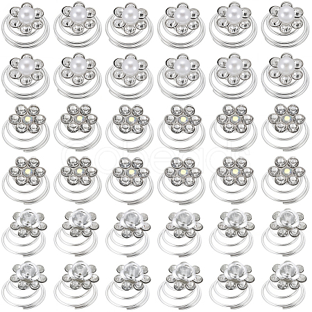 60Pcs 3 Styles Spiral Hair Pin Coil Iron Hair Accessories OHAR-SP0001-10B-1