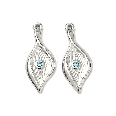 304 Stainless Steel Rhinestone Pendants X-STAS-L308-10P-1