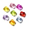 Transparent Acrylic Pendants, Asymmetrical Heart Charm, Mixed Color, 15.5x14x9.5mm, Hole: 3mm, about 610pcs/500g