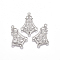 Tarnish Resistant 304 Stainless Steel Chandelier Component Links, Stainless Steel Color, 20x13.5x0.7mm, Hole: 1mm