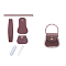 DIY Purse Making Kit, Including Cowhide Leather Bag Accessories, Iron Needles & Waxed Cord, Brown, 5x5.3cm