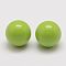 Brass Chime Ball Beads Fit Cage Pendants, No Hole, Lawn Green, 16mm