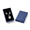 Paper with Sponge Mat Necklace Boxes, Rectangle, Dark Blue, 8x5x1.7cm, Inner Diameter: 7.2x4.3x1cm