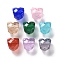 Resin European Beads, Faceted Peach Heart Large Hole Beads, Mixed Color, 10.5x10.5x10.5mm, Hole: 5mm