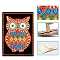 DIY Diamond Painting Notebook Kits, including PU Leather Book, Resin Rhinestones, Diamond Sticky Pen, Tray Plate and Glue Clay, Owl Pattern, 210x150mm, 50 pages/book