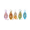 Handmade Gold Sand Lampwork Pendants, Teardrop, Mixed Color, 24~27x7.5mm, Hole: 1.2~2mm