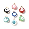 Alloy Enamel Charms, Golden, Flat Round with Evil Eye Charm, Mixed Color, 9x7x5mm, Hole: 1mm