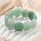 Handmade Lampwork Beaded Stretch Bracelets for Men Women, Oval, Medium Aquamarine, 3/4~7/8x5/8 inch(1.95~2.1x1.65cm), Inner Diameter: 1-7/8~2-1/8 inch(4.8~5.5cm)