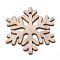 Undyed Wooden Big Pendants, Snowflake, BurlyWood, 69x60.5x2.5mm, Hole: 3mm