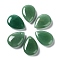 Natural Green Aventurine Pendants, Teardrop Charms, 22.5~25x17~18x7mm, Hole: 1.6mm