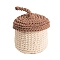 Acorn Shape Handmade Woven Cotton Rope Storage Basket, Potted Plant Organizer Basket, Snow, 265x150mm