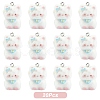 Cat Shape Flocky Opaque Resin Pendants RESI-YWC0002-04B-1