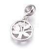 304 Stainless Steel European Dangle Charms STAS-O097-40P-2