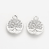 Tibetan Style Alloy Flat Round with Tree Pendants LS-TIBEP-Q043-314-RS-1